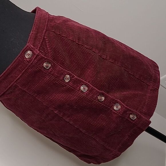 Forever 21 wide wale cordurory mini skirt, button front sz M - Picture 1 of 8